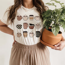 Load image into Gallery viewer, My Favorite Things - Coffee Lover Cute Coffee Cup Graphic Tee