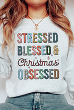 Load image into Gallery viewer, Blessed and Christmas Christmas Crewneck Pullover Sweatshirt