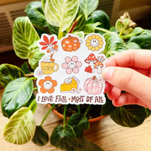 Load image into Gallery viewer, I Love Fall Most of All Waterbottle Sticker| Fall Laptop Sticker| Vinyl Sticker| Cute Fall Sticker