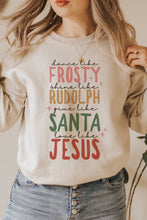 Load image into Gallery viewer, Dance Like Frosty Christmas Crewneck Pullover Sweatshirt