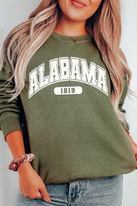 Your State Varsity Font Crewneck Pullover Grahpic Sweatshirt In Your Teams Colors