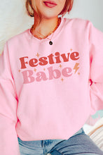Load image into Gallery viewer, Festive Babe Christmas Crewneck Pullover Sweatshirt