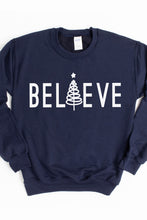 Load image into Gallery viewer, Believe Tree Christmas Crewneck Pullover Sweatshirt