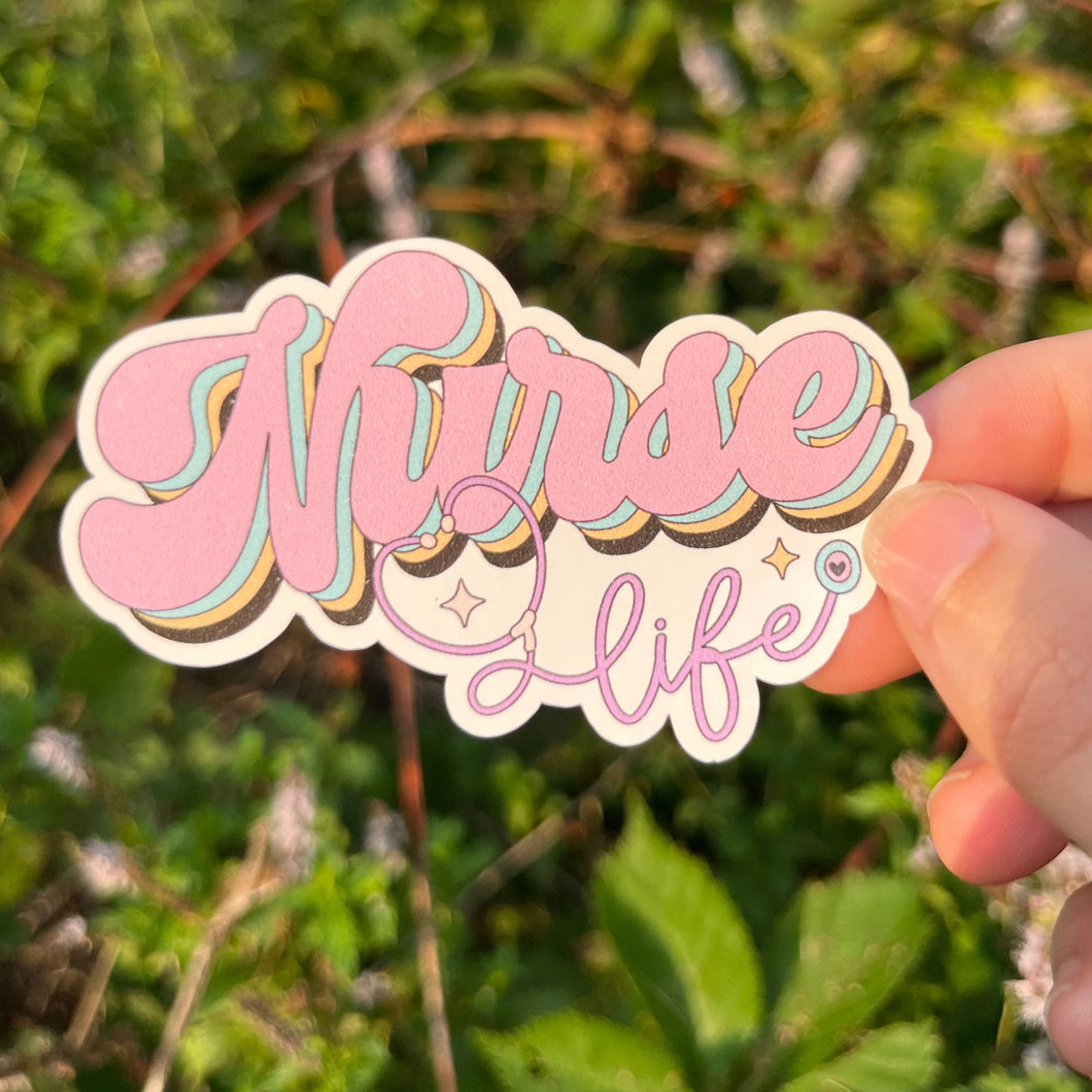 Pastel Retro Nurse Life Sticker:  Cute vinyl Nurse Life Sticker, Nurse Gift, Phone CAse Sticker, Waterbottle Sticker