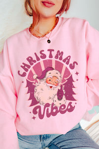Christmas Vibes Christmas Crewneck Pullover Sweatshirt