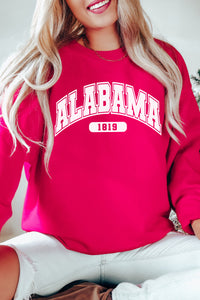 Your State Varsity Font Crewneck Pullover Grahpic Sweatshirt In Your Teams Colors