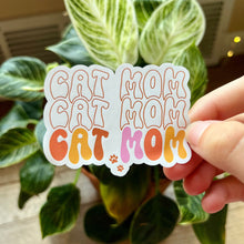 Load image into Gallery viewer, Cat Mom Waterproof WAterbottle laptop Sticker Decal | Cat Lover Gift| Funny CAt Sticker