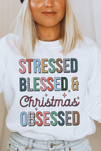 Load image into Gallery viewer, Blessed and Christmas Christmas Crewneck Pullover Sweatshirt