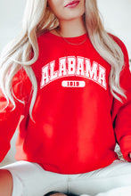 Load image into Gallery viewer, Your State Varsity Font Crewneck Pullover Grahpic Sweatshirt In Your Teams Colors