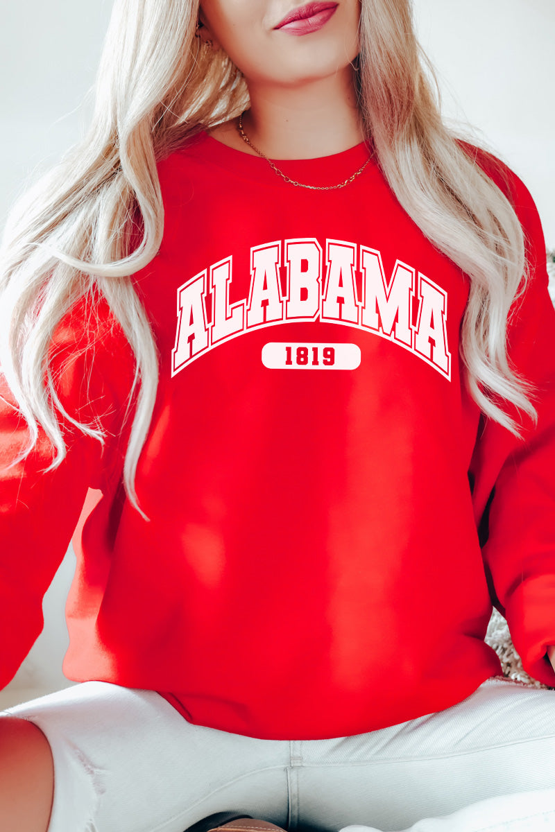 Your State Varsity Font Crewneck Pullover Grahpic Sweatshirt In Your Teams Colors