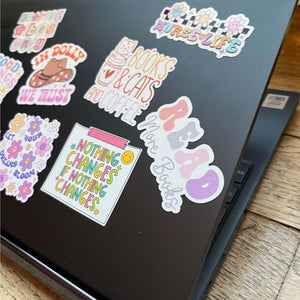 Cat Mom Waterproof WAterbottle laptop Sticker Decal | Cat Lover Gift| Funny CAt Sticker