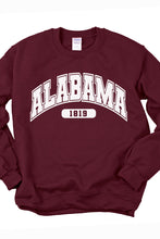 Load image into Gallery viewer, Your State Varsity Font Crewneck Pullover Grahpic Sweatshirt In Your Teams Colors