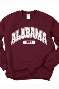 Your State Varsity Font Crewneck Pullover Grahpic Sweatshirt In Your Teams Colors