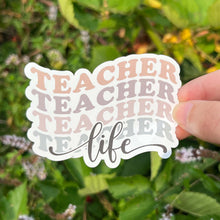 Load image into Gallery viewer, Retro Wavy Teacher Life Sticker|Teacher Sticker|Back To School Sticker|Waterproof Sticker|Vinyl Sticker|Teacher Gift|Gift For Her|Sticker