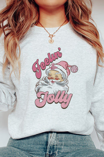 Feeling Jolly Christmas Crewneck Pullover Sweatshirt