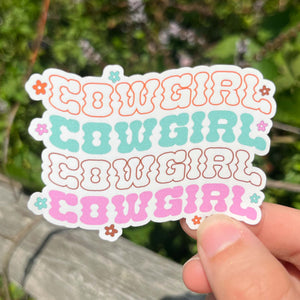 Pastel Cowgirl Vinyl Sticker |Cute Cowgirl Sticker| Western Sticker| Best Friend Gift| Waterbottle Sticker| Western Decal|Cute Cowgirl Decal