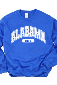 Your State Varsity Font Crewneck Pullover Grahpic Sweatshirt In Your Teams Colors