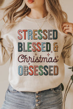 Load image into Gallery viewer, Blessed and Christmas Christmas Crewneck Pullover Sweatshirt