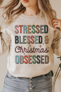 Blessed and Christmas Christmas Crewneck Pullover Sweatshirt