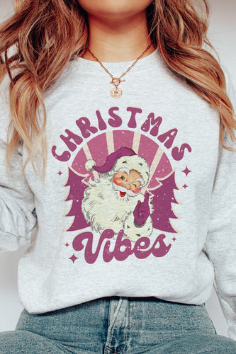 Christmas Vibes Christmas Crewneck Pullover Sweatshirt