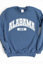 Load image into Gallery viewer, Your State Varsity Font Crewneck Pullover Grahpic Sweatshirt In Your Teams Colors