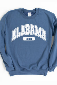 Your State Varsity Font Crewneck Pullover Grahpic Sweatshirt In Your Teams Colors